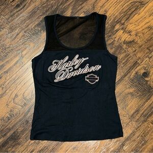 Harley-Davidson Women's Black and White Tank Top